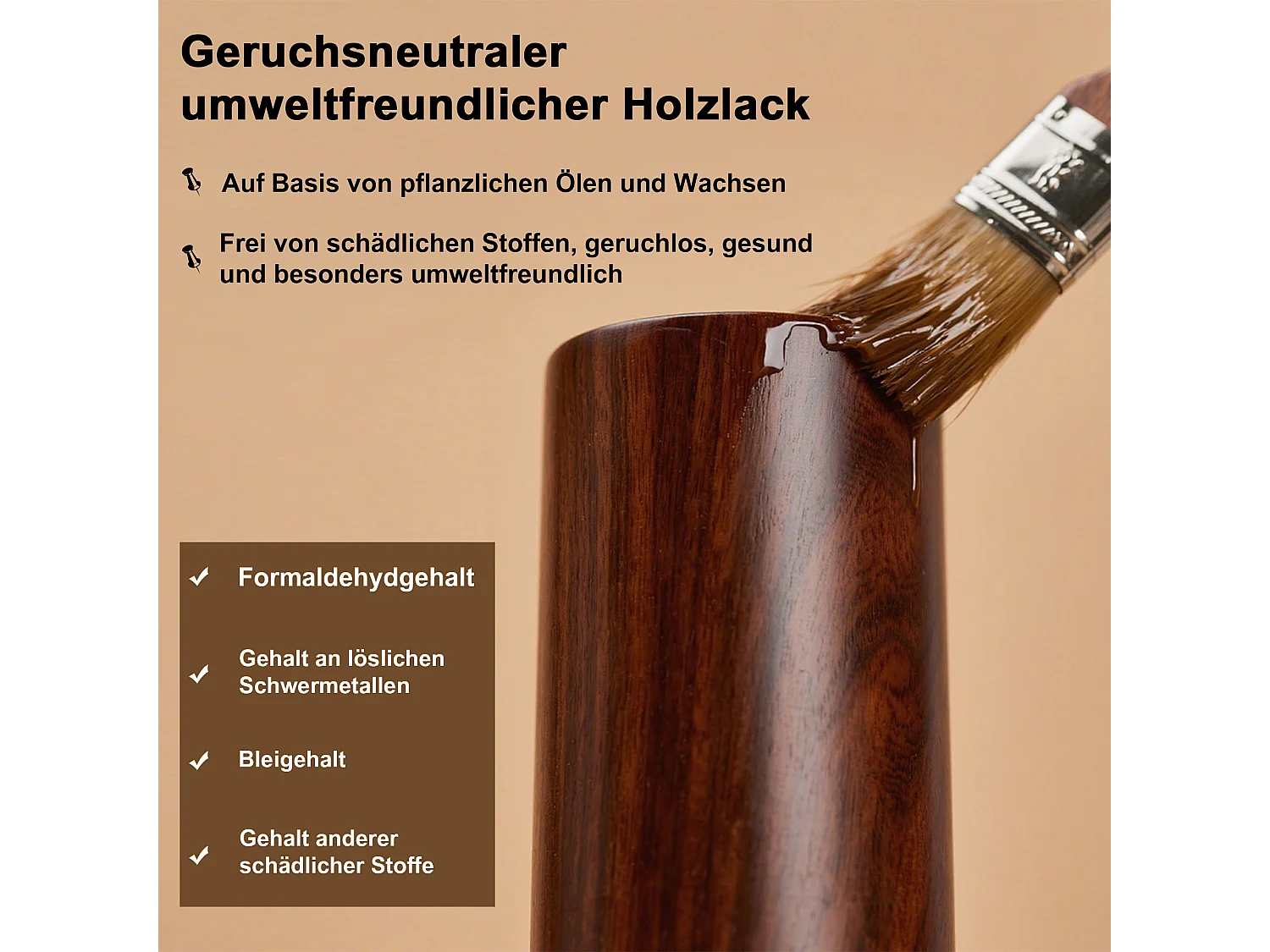 Set di 4 sedie da pranzo senza braccioli - Legno di caucciù, impiallacciatura di frassino e lino - 57 x 49 x 74 cm - Noce