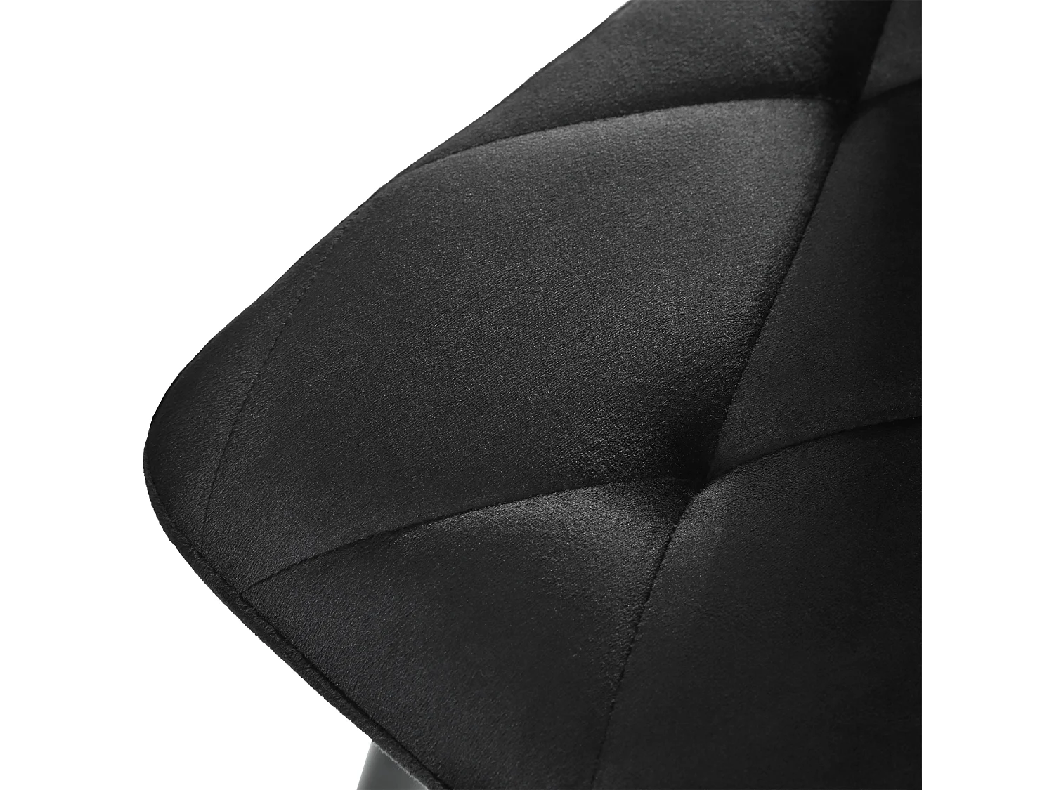 Lot de 4 chaises de salle à manger sans accoudoirs - 45 x 46 x 86 cm - velours et pièds en métal - Noir