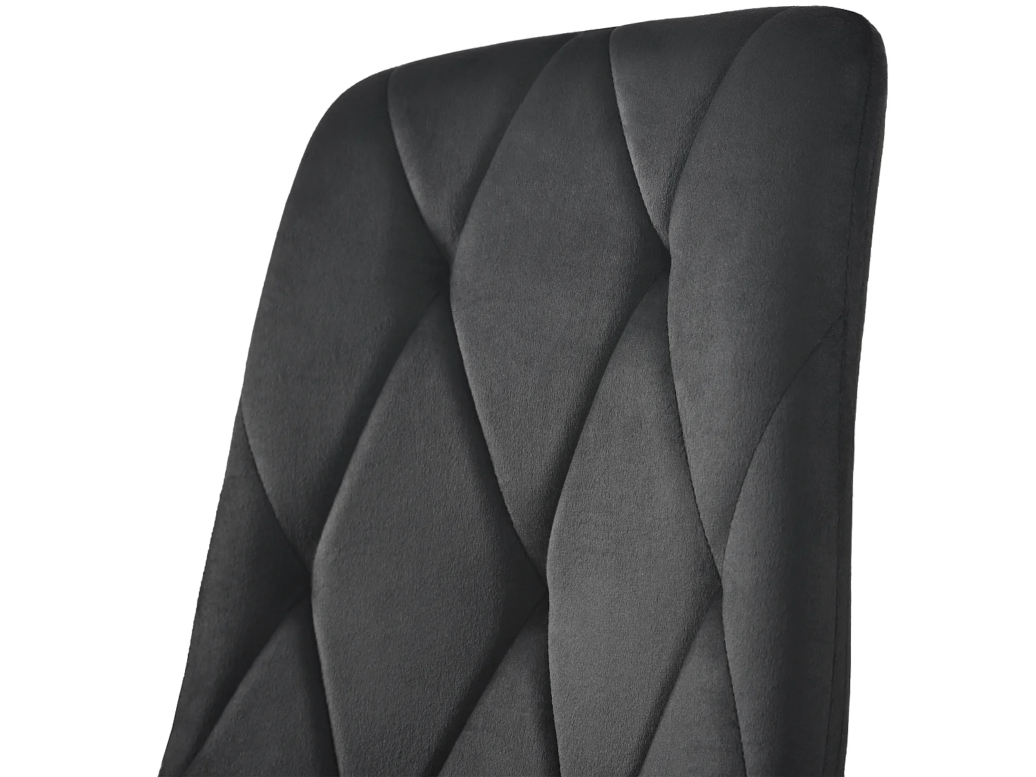 Lot de 4 chaises de salle à manger sans accoudoirs - 45 x 46 x 86 cm - velours et pièds en métal - Noir