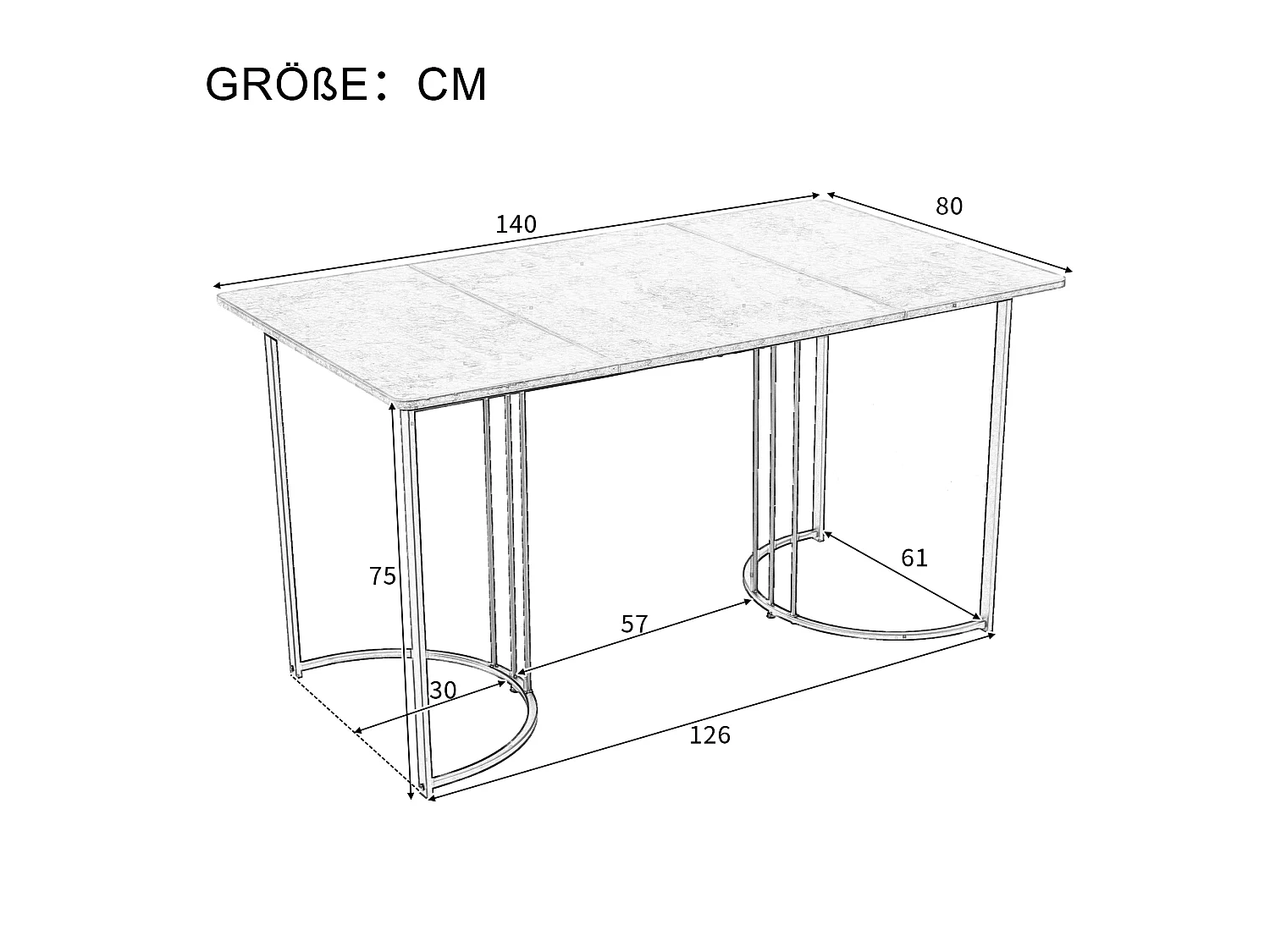 Ensemble table à manger et 6 chaises de salle à manger en velours - 140 x 80 x 75 cm - MDF et pièds en métal - Blanc