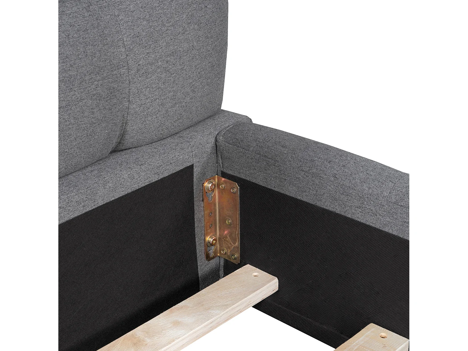 DreamMespace Lit Double 140x190 cm - Cadre de Lit Rembourré Bords Larges avec Matelas Encastré, Tissu Lin Gris