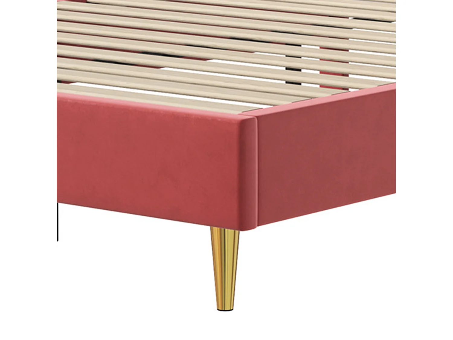 DreamMespace Lit Rembourré 140x200 cm - Cadre de Lit 2 Personnes Fleur Scallopée & Tête de Lit Réglable, Velours Bordeaux