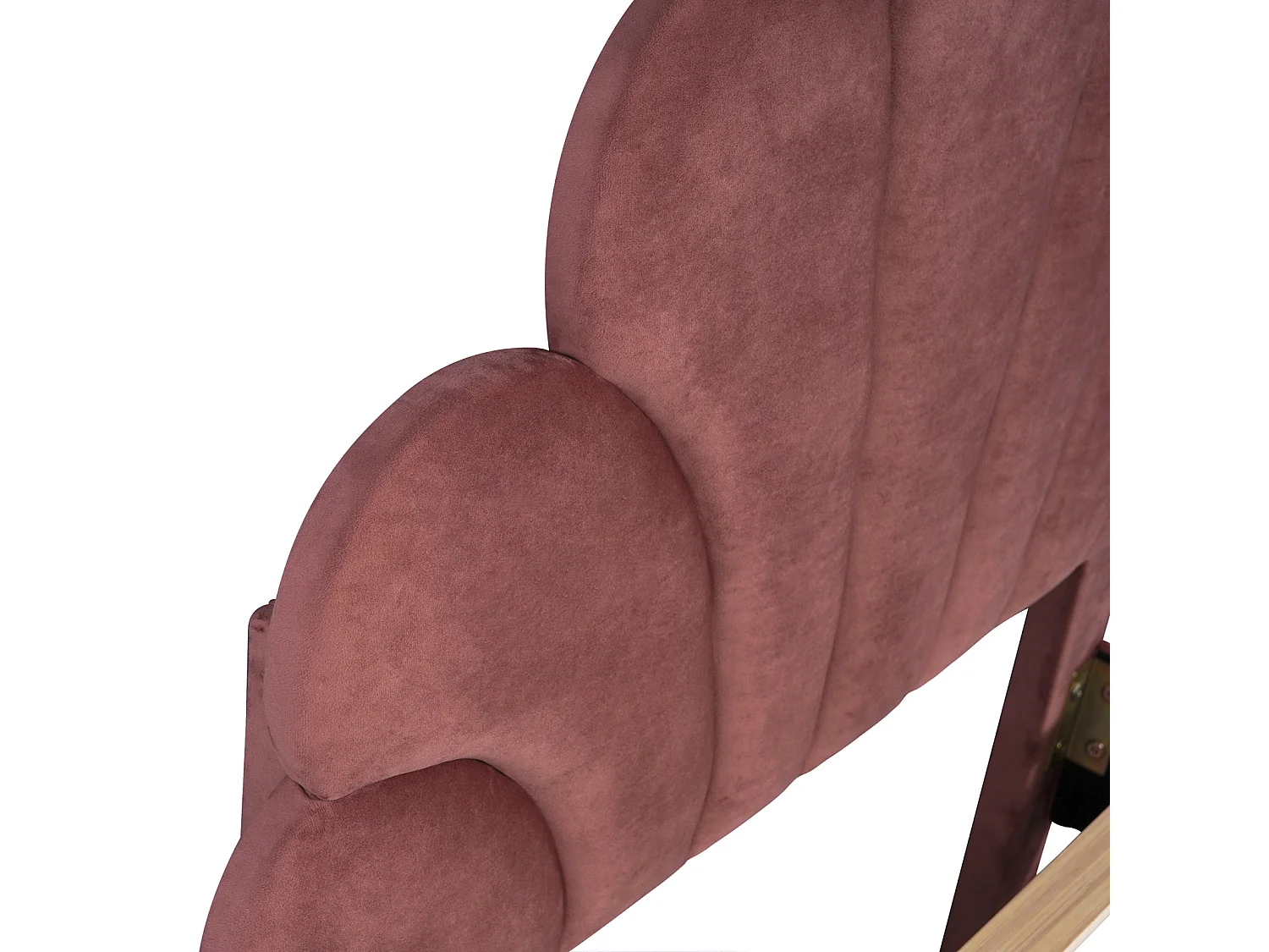 DreamMespace Lit Rembourré 90x200 cm - Lit Enfant Fleur Scallopée & Tête de Lit Réglable, Velours Bordeaux