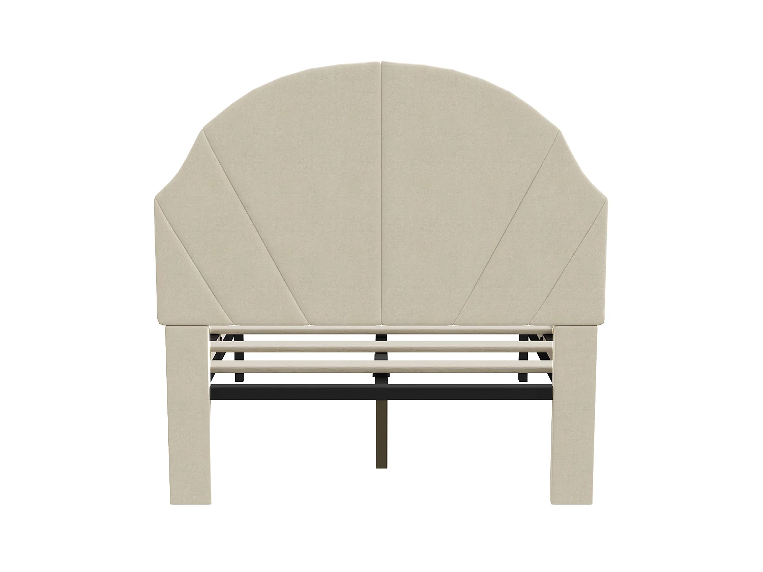 DreamMespace Lit Rembourré 90x200 cm - Lit Enfant Tête de Lit Réglable & Protection Douce, Velours Beige