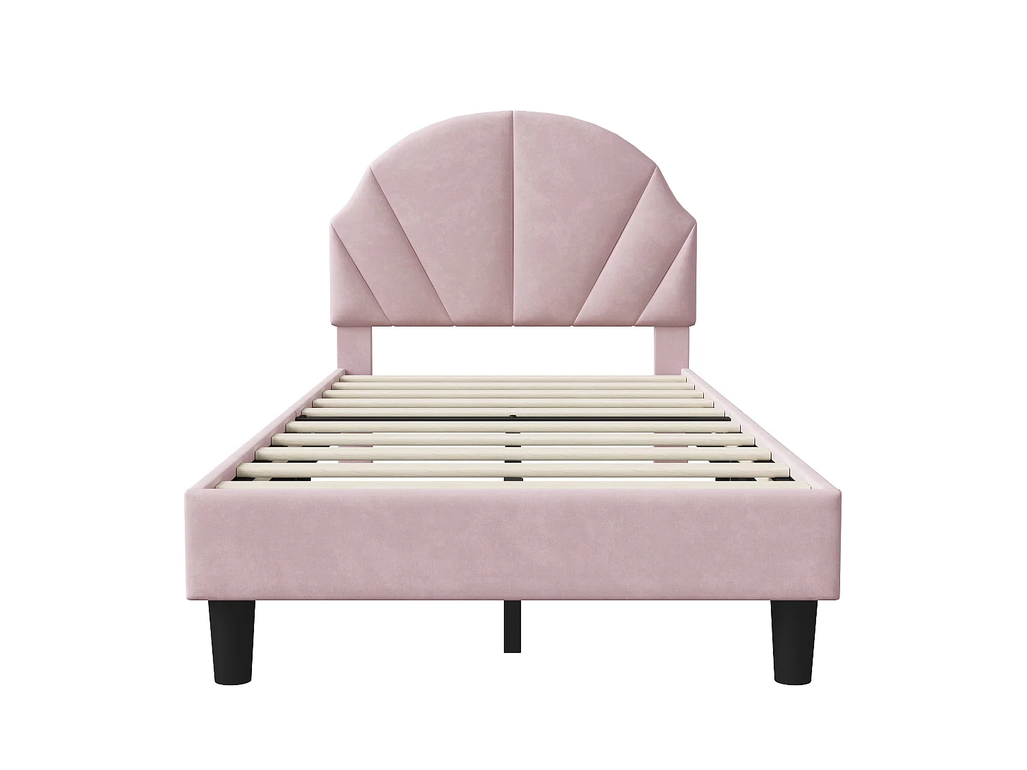 DreamMespace Lit Rembourré 90x200 cm - Lit Enfant Tête de Lit Réglable & Protection Douce, Velours Rose
