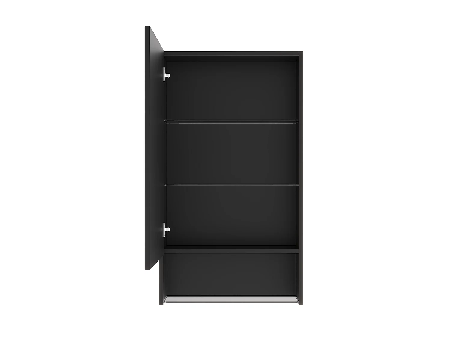 DreamMespace Armoire Miroir de Salle de Bain LED 50x16x88 cm - Meuble de Rangement 1 Porte & Étagères en Verre, Anti-Buée & Tactile Noir