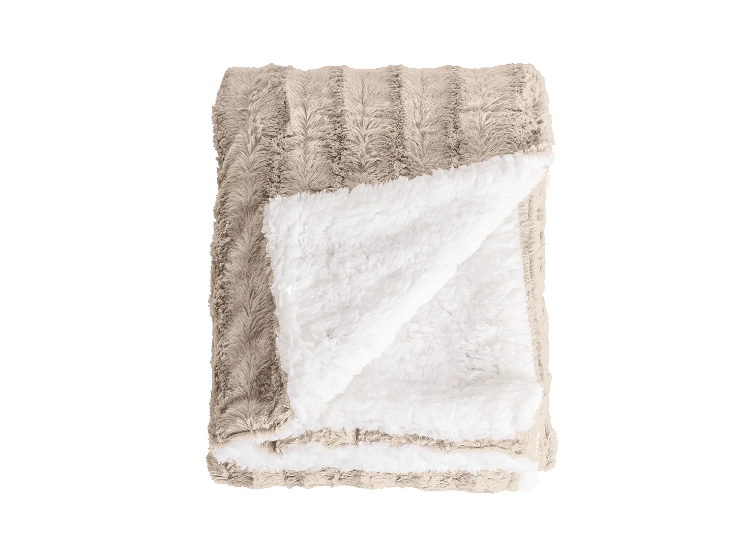 Couverture plaid en polyester beige 130x170 cm BERGIL - SACASA