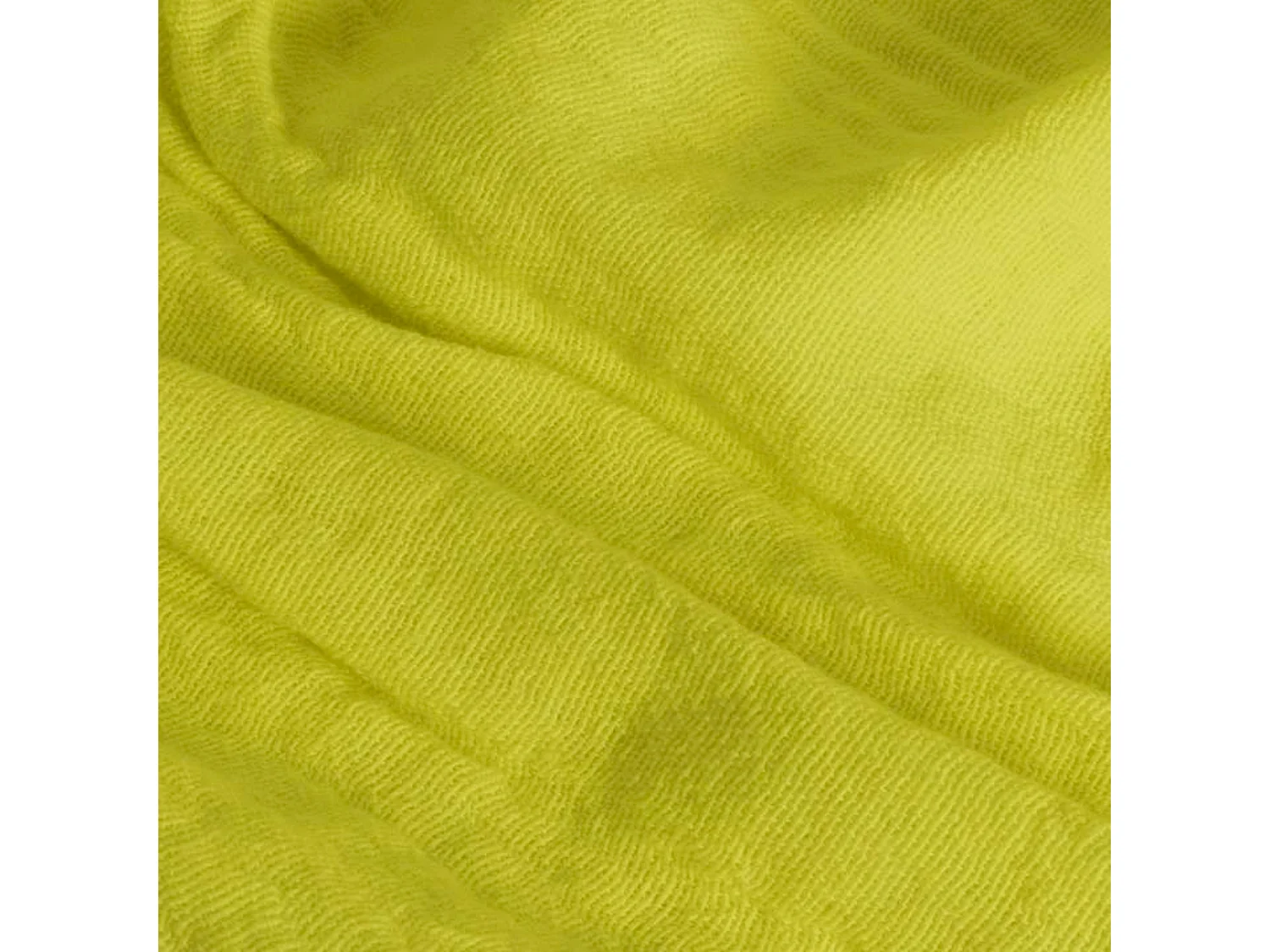 Couverture plaid 100% coton vert citron avec franges 130x170cm BITALD - SACASA