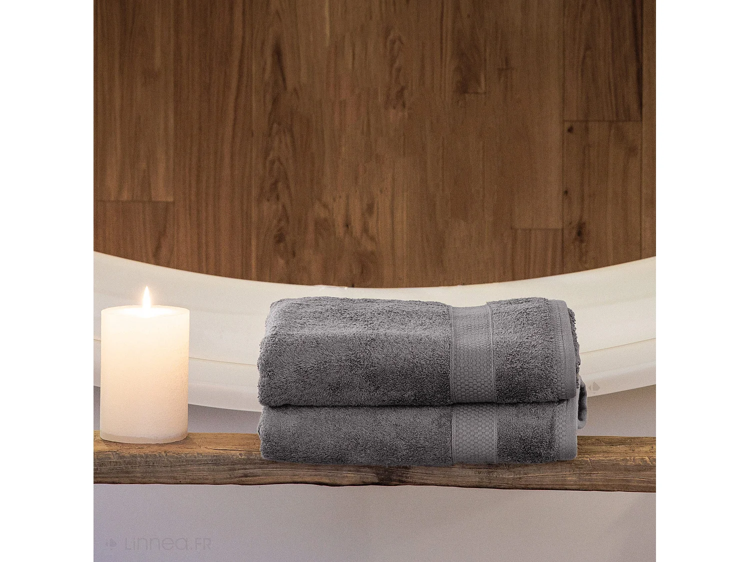 Parure de bain coton 550 g/m2 NAÏA par lot de 5 gris Ardoise