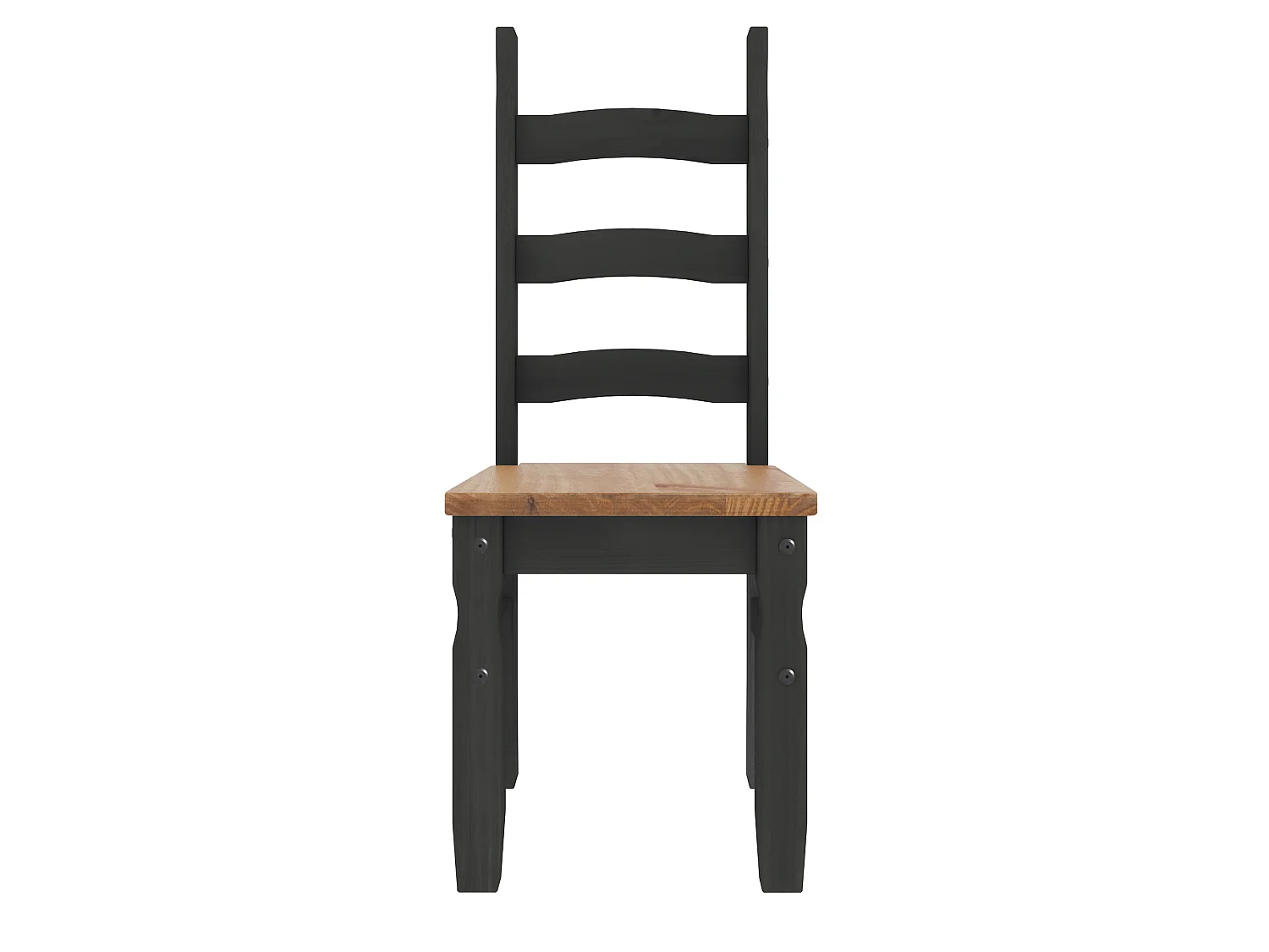 Mercers Furniture Corona Charcoal Pair of Dining Chairs x2 Solid Wood Mexican Pine Dark Grey
