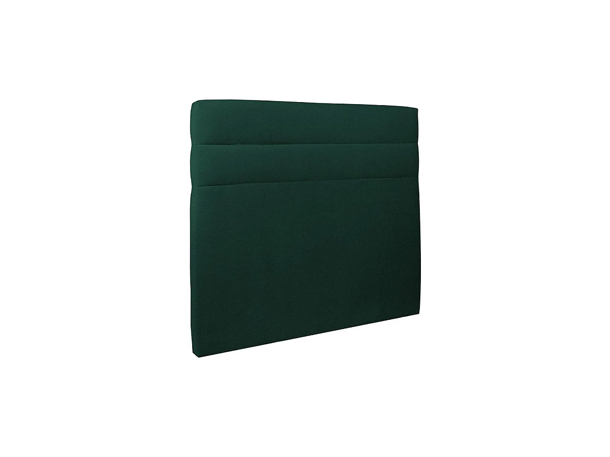 Lit 150x190cm avec tête de lit lignes velours et sommier kit vert - Hauteur totale : 29cm