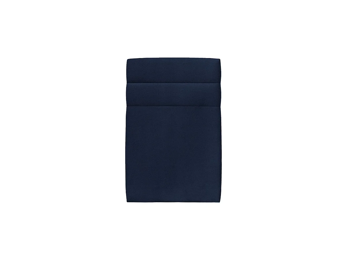Lit 90x190cm avec tête de lit lignes velours et sommier kit Bleu - Hauteur totale : 29cm