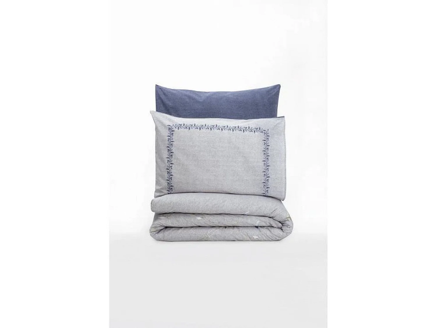 Parure de lit - housse de couette 220 x 240 + 2 taies d'oreiller 60 x 60 coton renforcé - Bleu