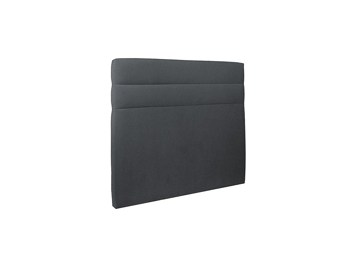 Lit 200x200cm avec tête de lit lignes velours et sommier kit gris anthracite - Hauteur totale : 29cm