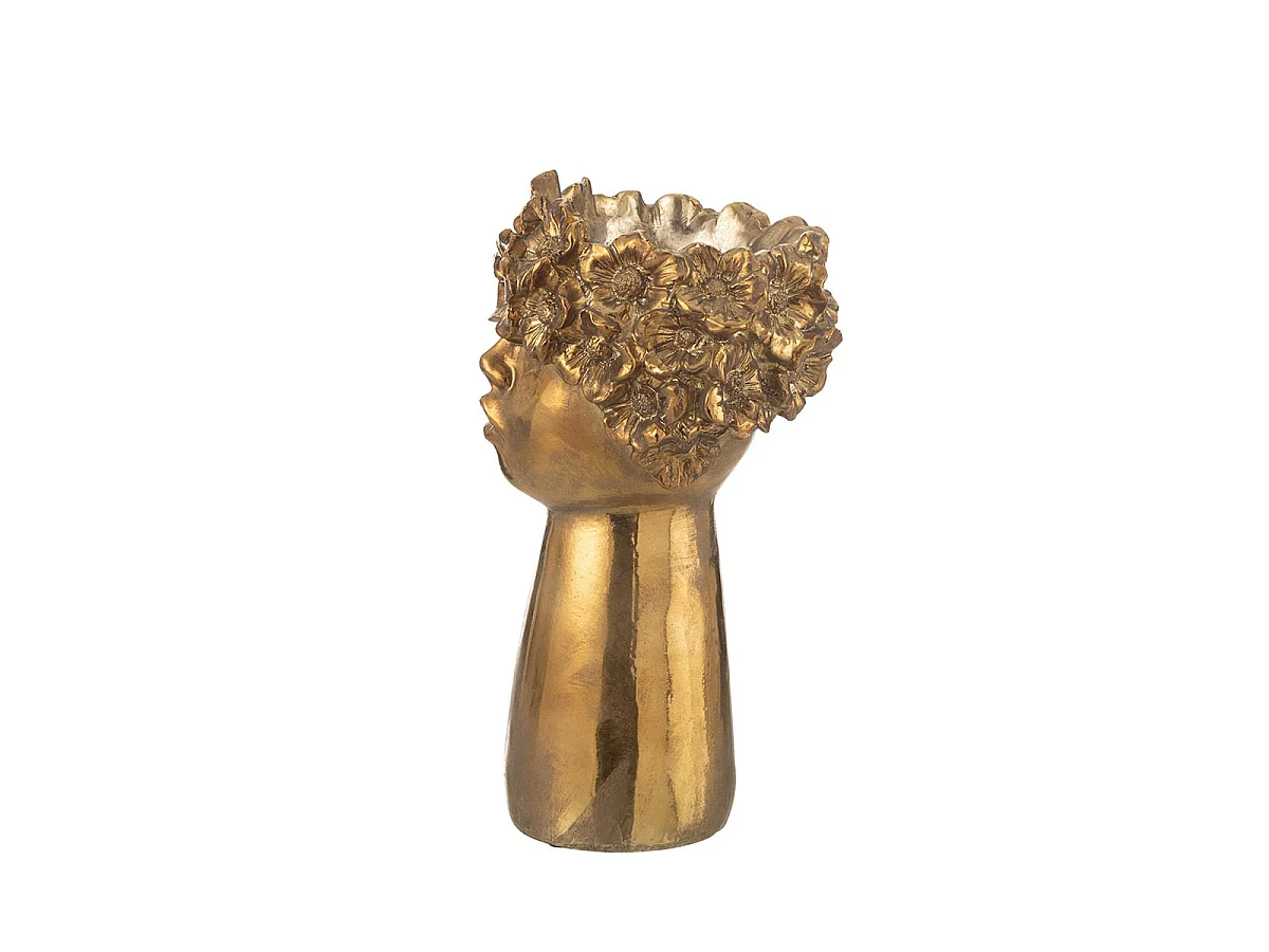Cache-Pot Design Visage "Nebu" 35cm Or