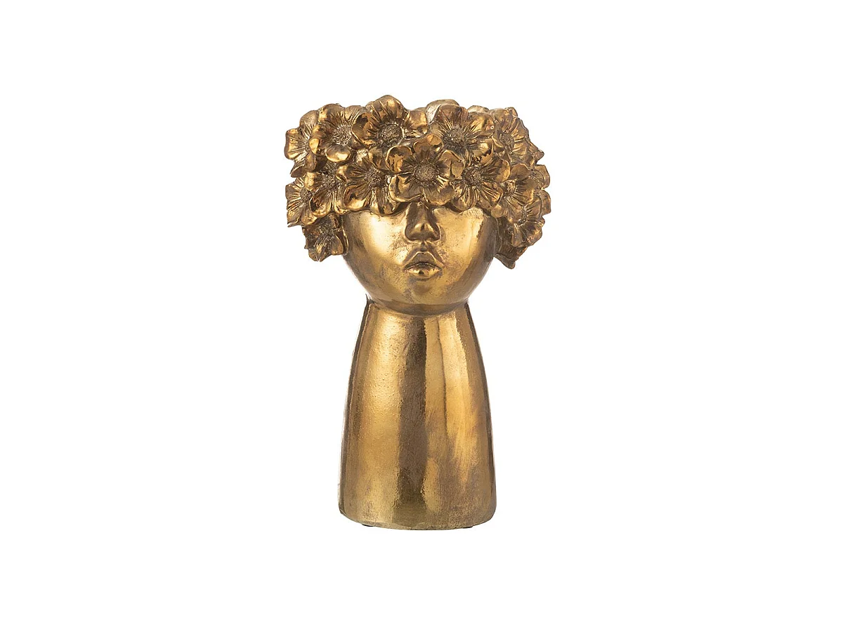 Cache-Pot Design Visage "Nebu" 35cm Or