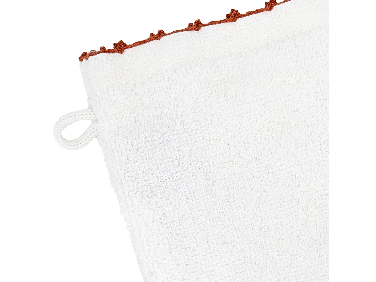 Lot de deux gants de toilette 16x21 cm pur coton collection ORLA avec picueta orange