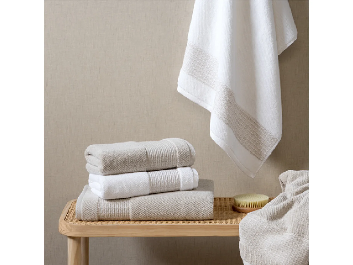 Lot de 2 gants de toilette 16x21 cm pur coton collection MELLOW blanc