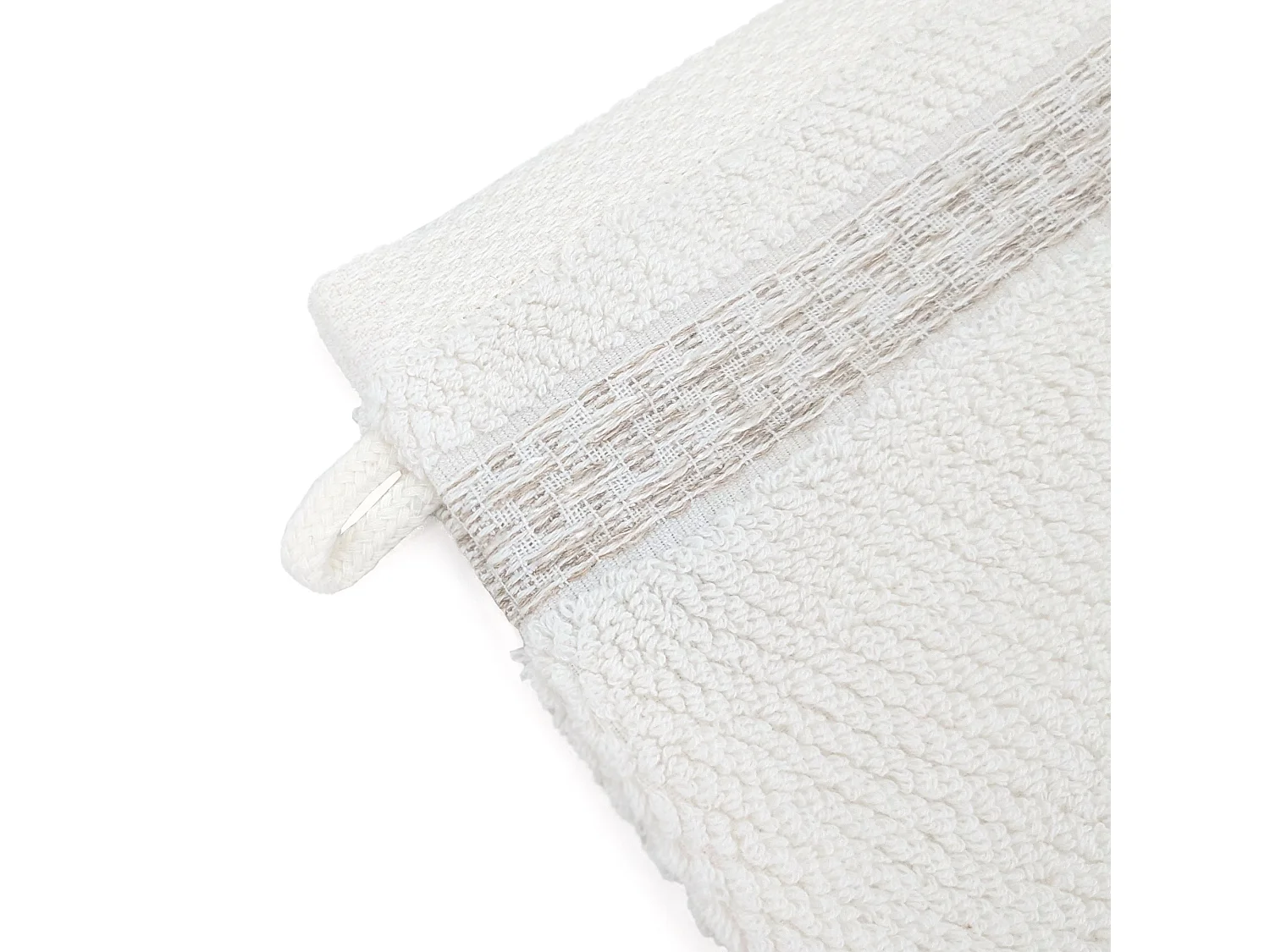 Lot de 2 gants de toilette 16x21 cm pur coton collection MELLOW blanc