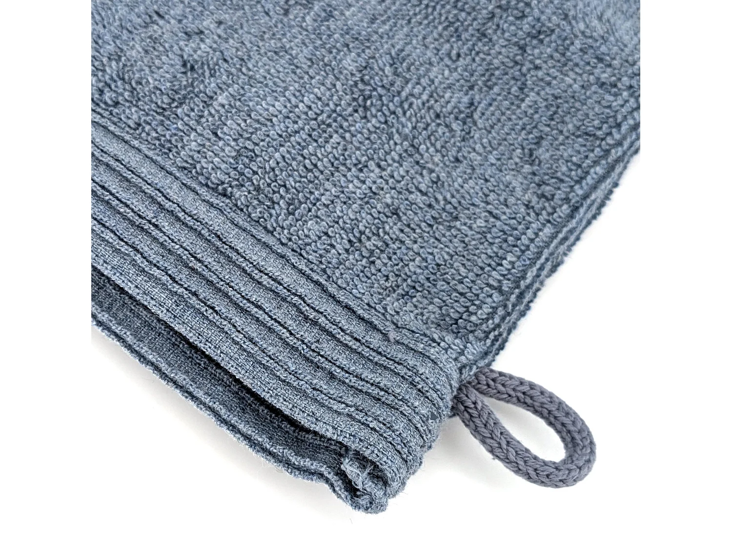 Lot de 2 gants de toilette gaufré 16x21 cm pur coton collection DENIM bleu