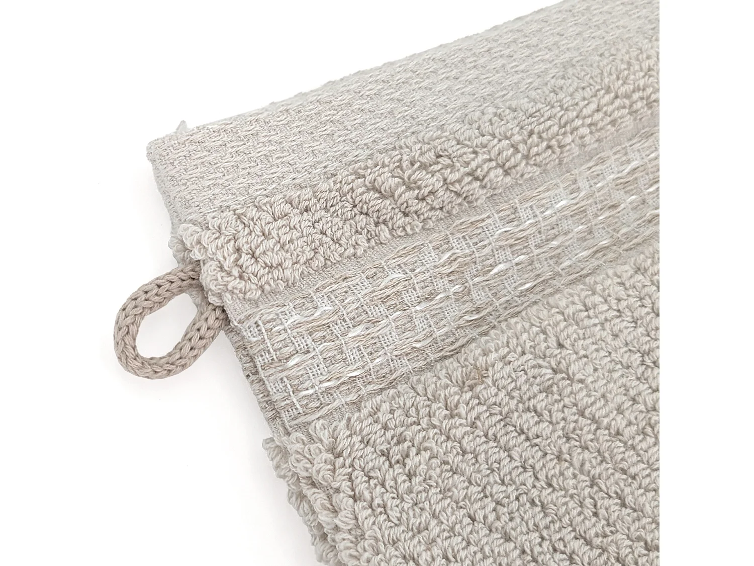 Lot de 2 gants de toilette 16x21 cm pur coton collection MELLOW beige