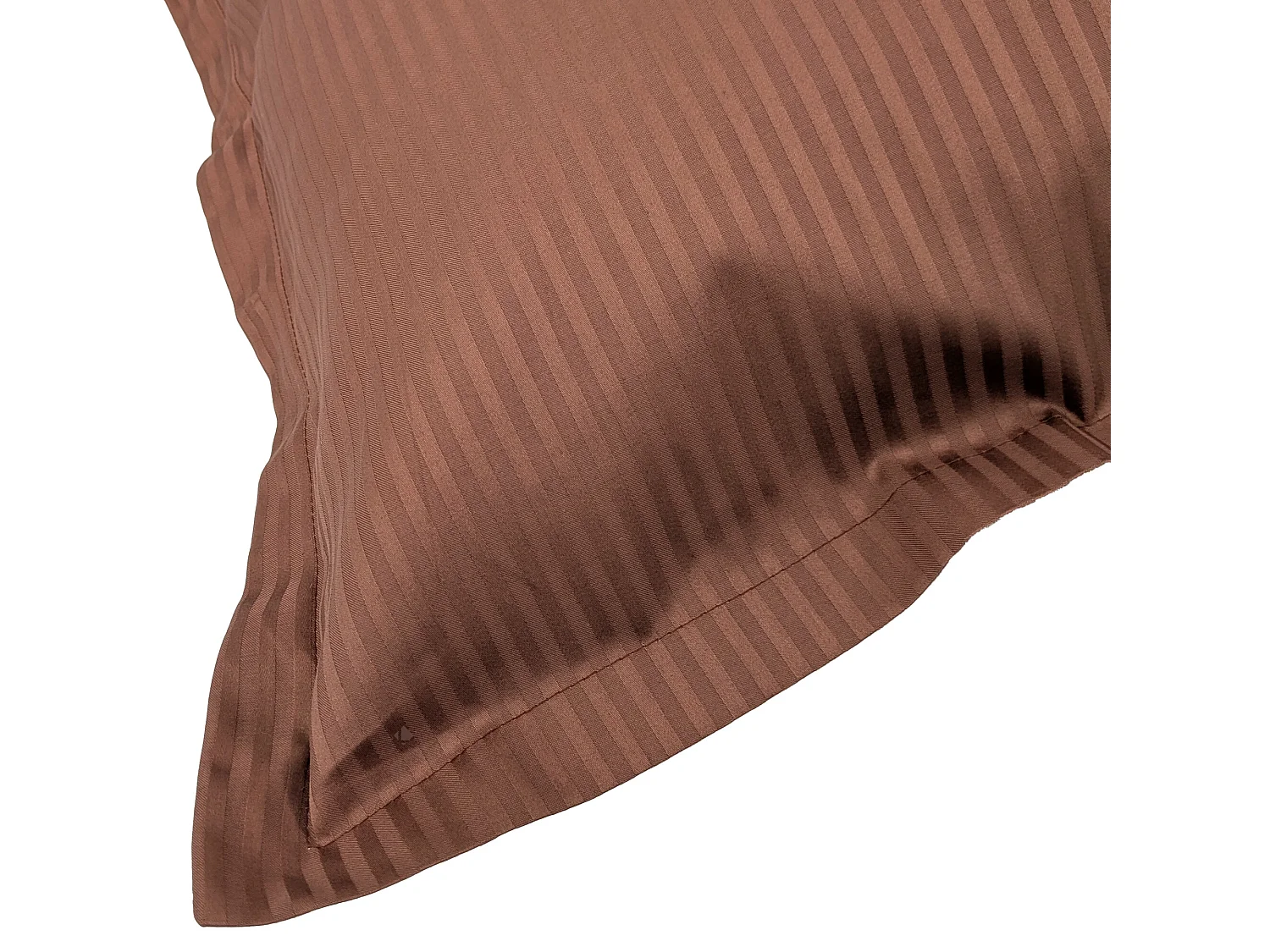 Taie d'oreiller 65x65 cm satin de coton GRAND HÔTEL marron cuir
