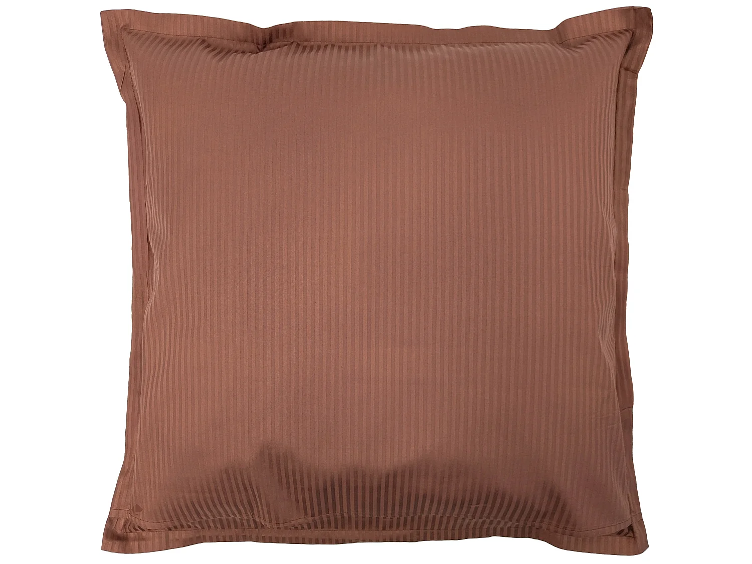 Taie d'oreiller 65x65 cm satin de coton GRAND HÔTEL marron cuir