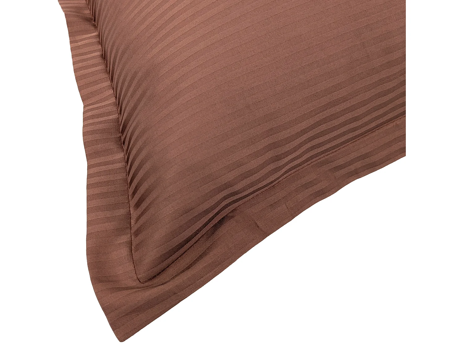 Taie d'oreiller 50x70 cm satin de coton GRAND HÔTEL marron cuir
