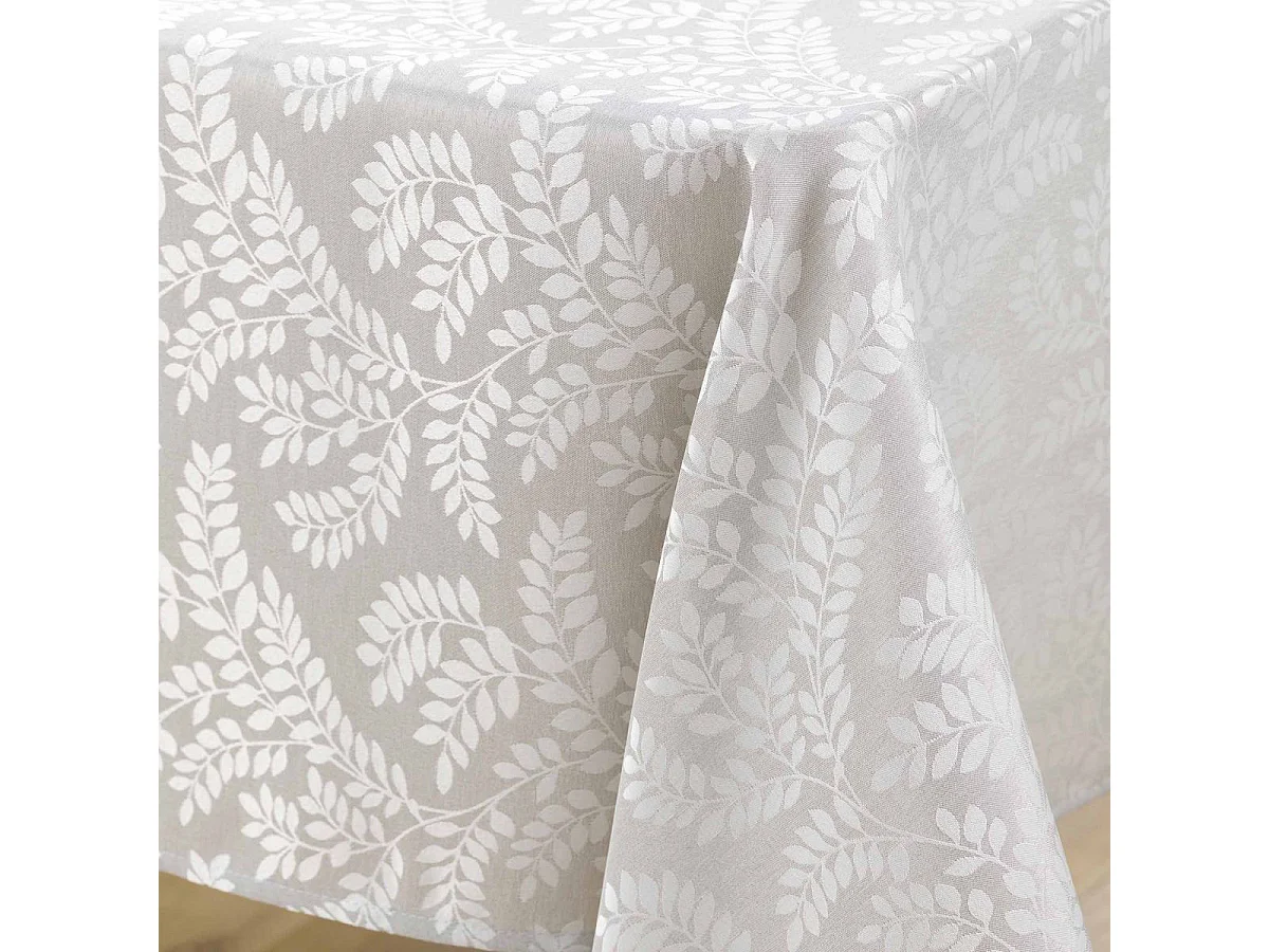 Nappe Jacquard Imprimé "Doriane" 140x240cm Taupe