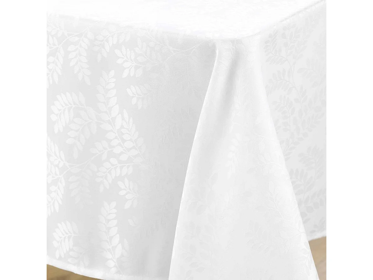 Nappe Jacquard Imprimé "Doriane" 140x240cm Blanc