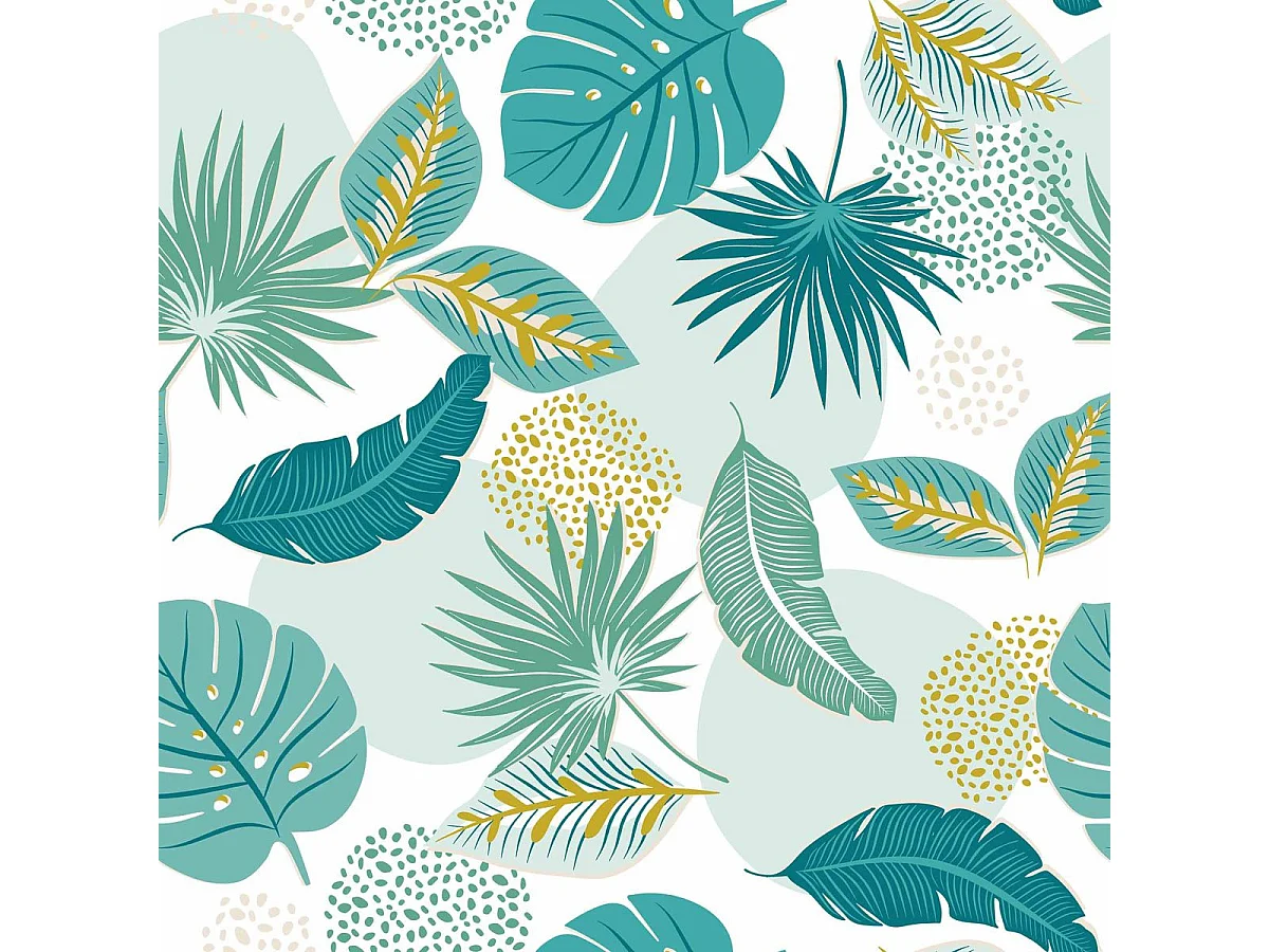 Nappe Toile Cirée Imprimé "Plantania" 140x240cm Bleu