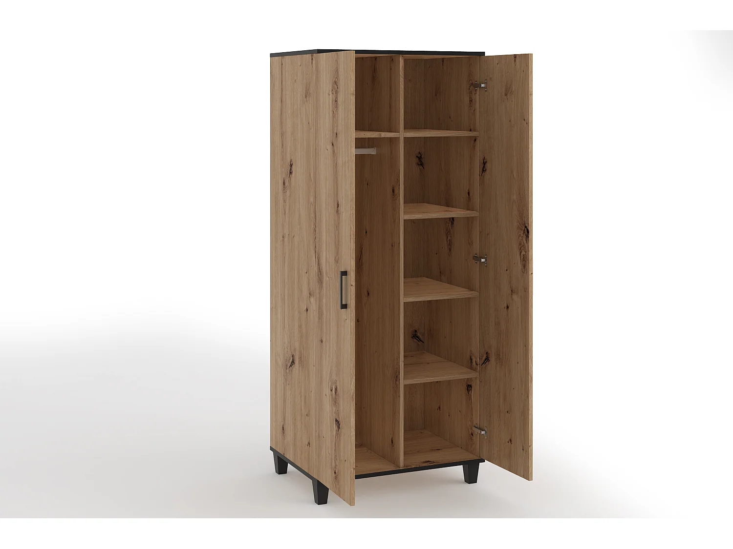 Kleiderschrank Vanessa mit Spiegel Garderobe Schrank Lieferung bis in die Wohnung 2 Türen Scharniertüren