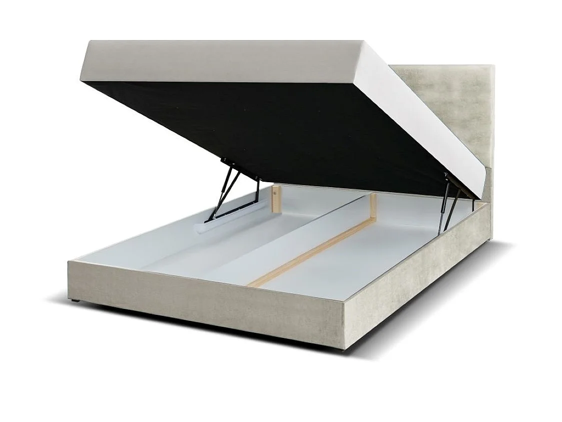 Boxspringbett Majorka mit Bettkasten inklusive Matratze Doppelbett 160 cm (Fresh 09 - rosa)
