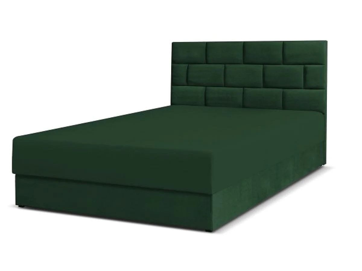 Boxspringbett Majorka mit Bettkasten inklusive Matratze Doppelbett 160 cm (Fresh 13 - grün)