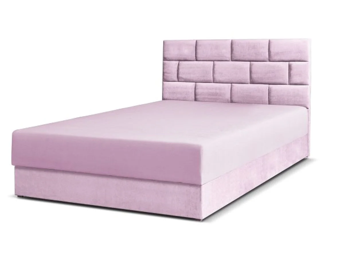 Boxspringbett Majorka mit Bettkasten inklusive Matratze Doppelbett 140 cm (Fresh 09 - rosa)