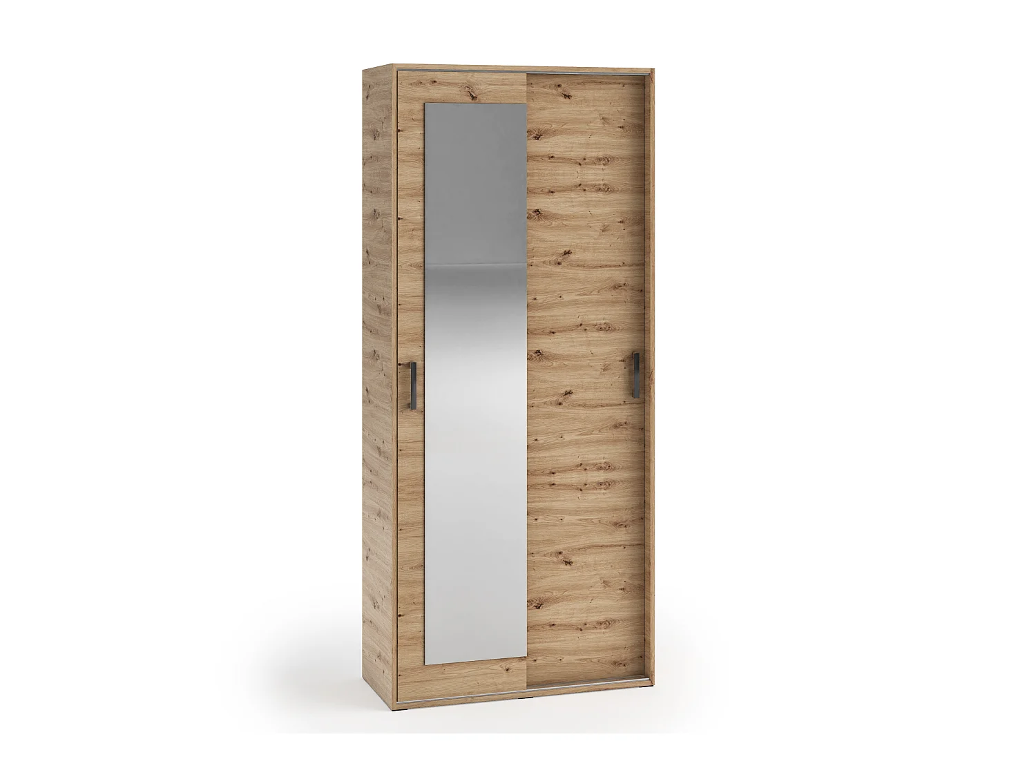 Garderobenschrank Vanessa I 90 cm Garderobe Schrank Spiegel Schlafzimmer Jugendzimmer (Eiche artisan)