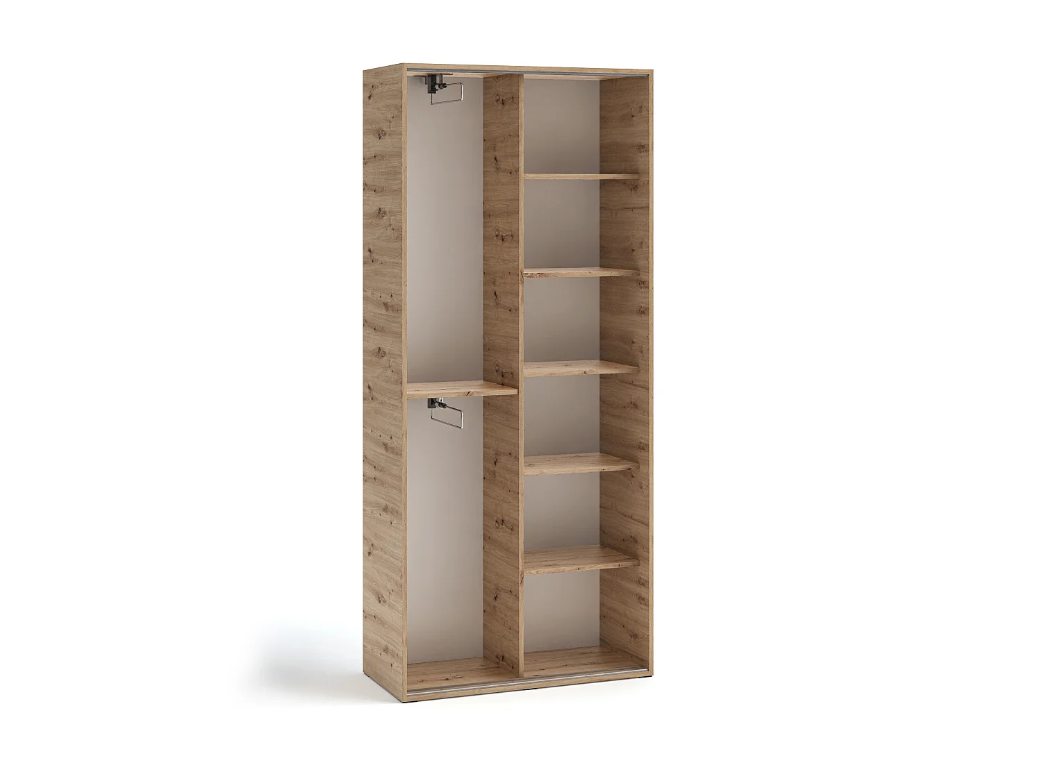 Garderobenschrank Vanessa I 90 cm Garderobe Schrank Spiegel Schlafzimmer Jugendzimmer (Eiche artisan)