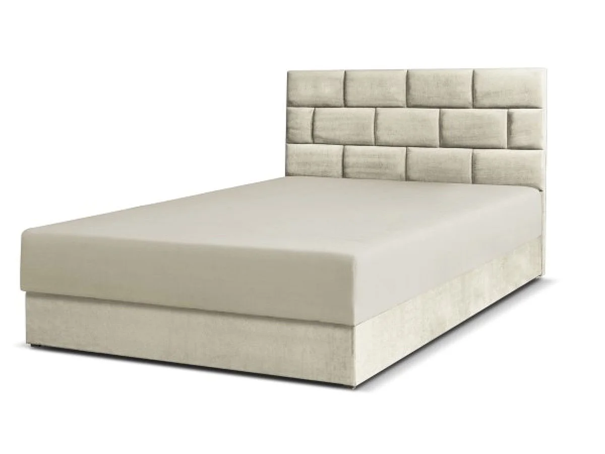 Boxspringbett Majorka mit Bettkasten inklusive Matratze Doppelbett 160 cm (Fresh 02- beige)