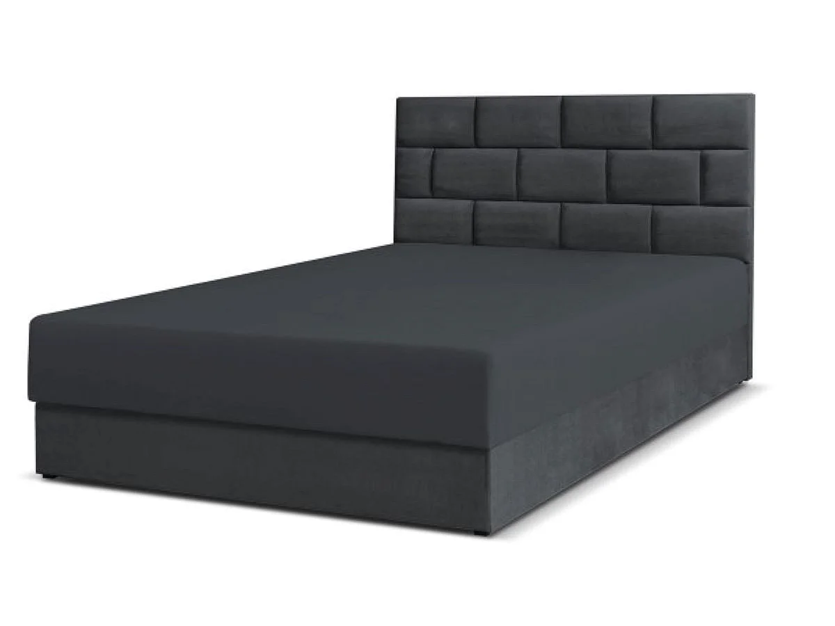 Boxspringbett Majorka mit Bettkasten inklusive Matratze Doppelbett 140 cm (Fresh 32 - grau)