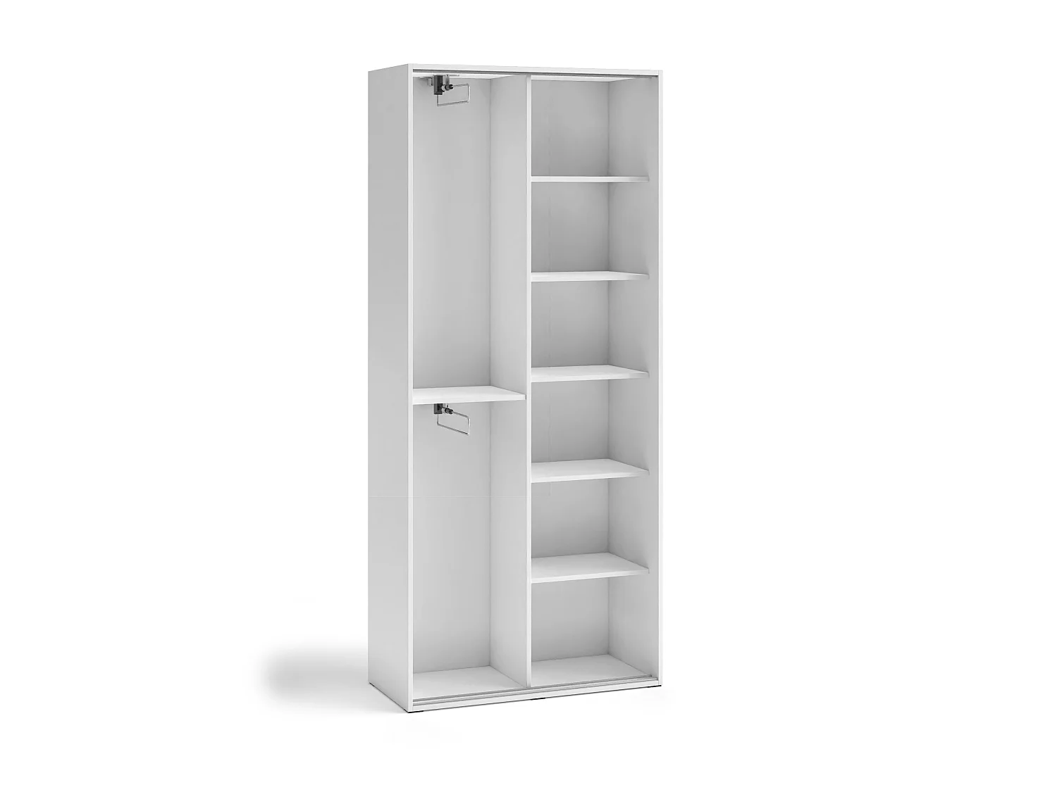 Garderobenschrank Vanessa I 90 cm Garderobe Schrank Spiegel Schlafzimmer Jugendzimmer (weiß)