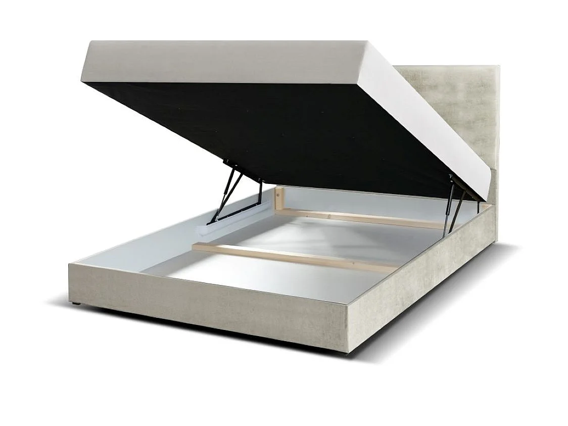 Boxspringbett Majorka mit Bettkasten inklusive Matratze Doppelbett 140 cm (Fresh 11 - blau)