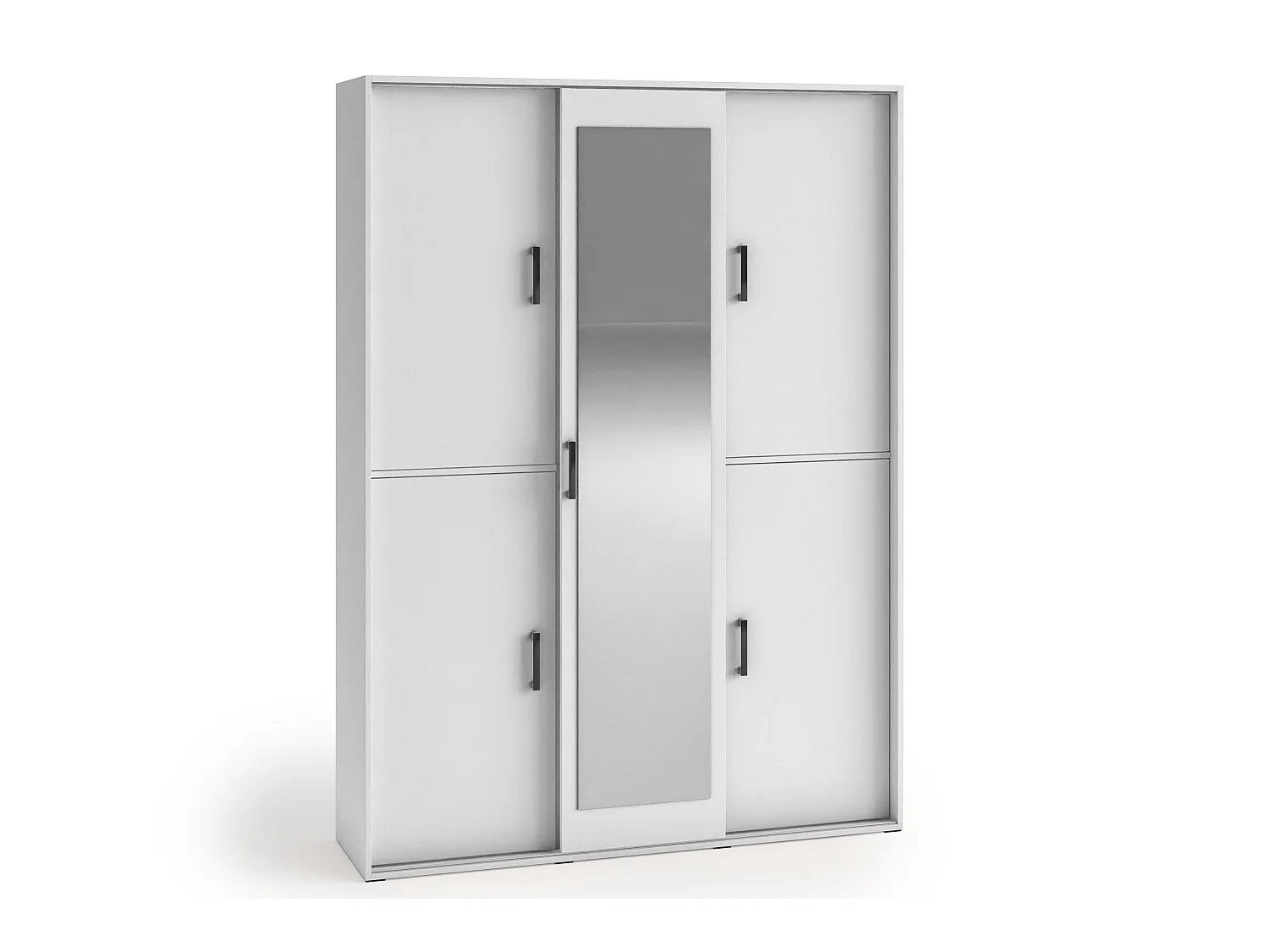 Garderobenschrank Vanessa III 150 cm Garderobe Schrank Spiegel Schlafzimmer Jugendzimmer (weiß)