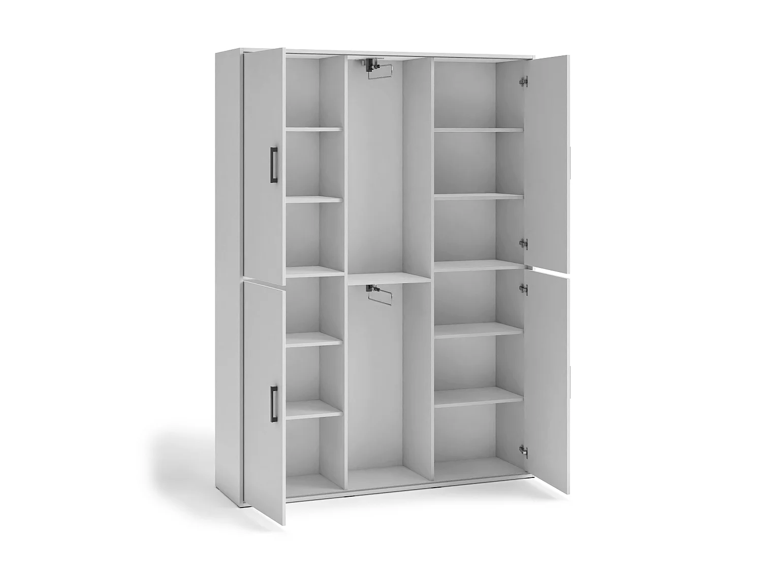 Garderobenschrank Vanessa III 150 cm Garderobe Schrank Spiegel Schlafzimmer Jugendzimmer (weiß)