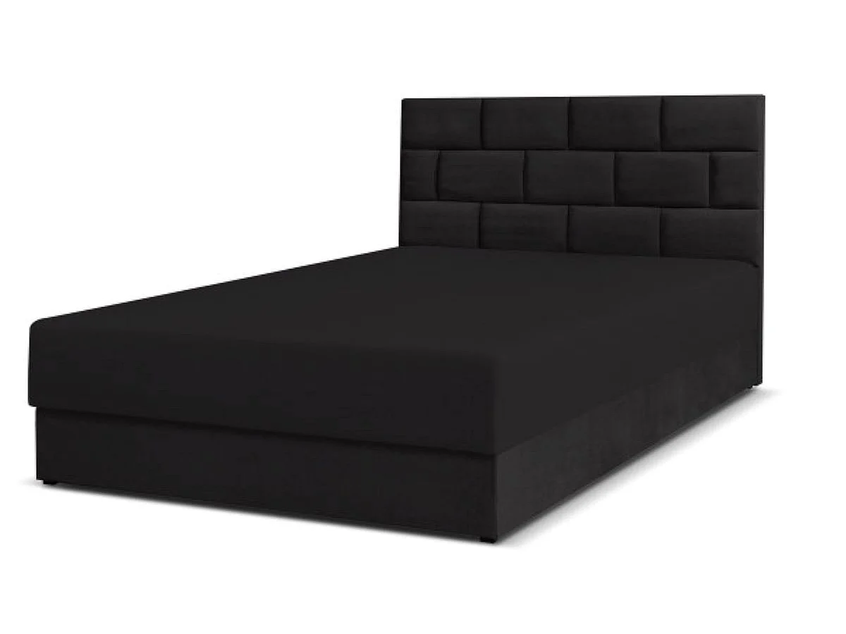 Boxspringbett Majorka mit Bettkasten inklusive Matratze Doppelbett 120 cm (Fresh 17 - schwarz)