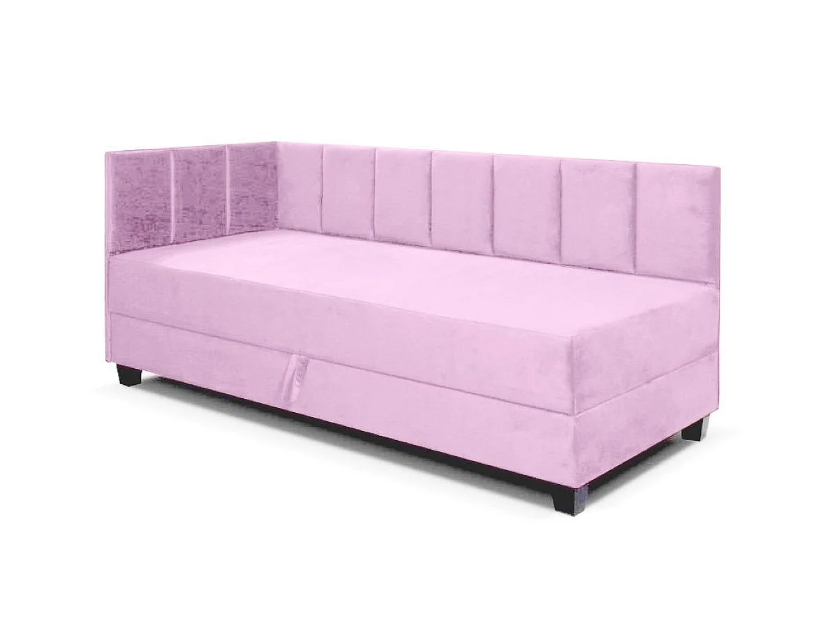 Jugendbett Einzelbett Eryk Boxspringbett mit Matratze Kinderbett Bettkasten 80 x 200 cm Links Paris 148 - rosa