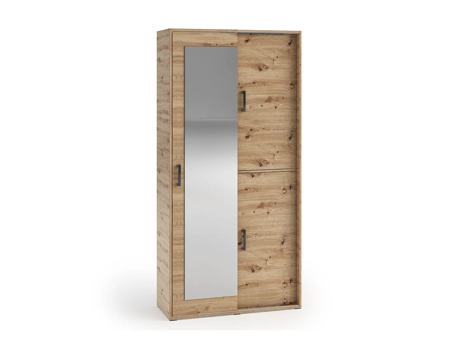 Garderobenschrank Vanessa II  Garderobe Schrank Spiegel Schlafzimmer Jugendzimmer 100 cm (eiche artisan)