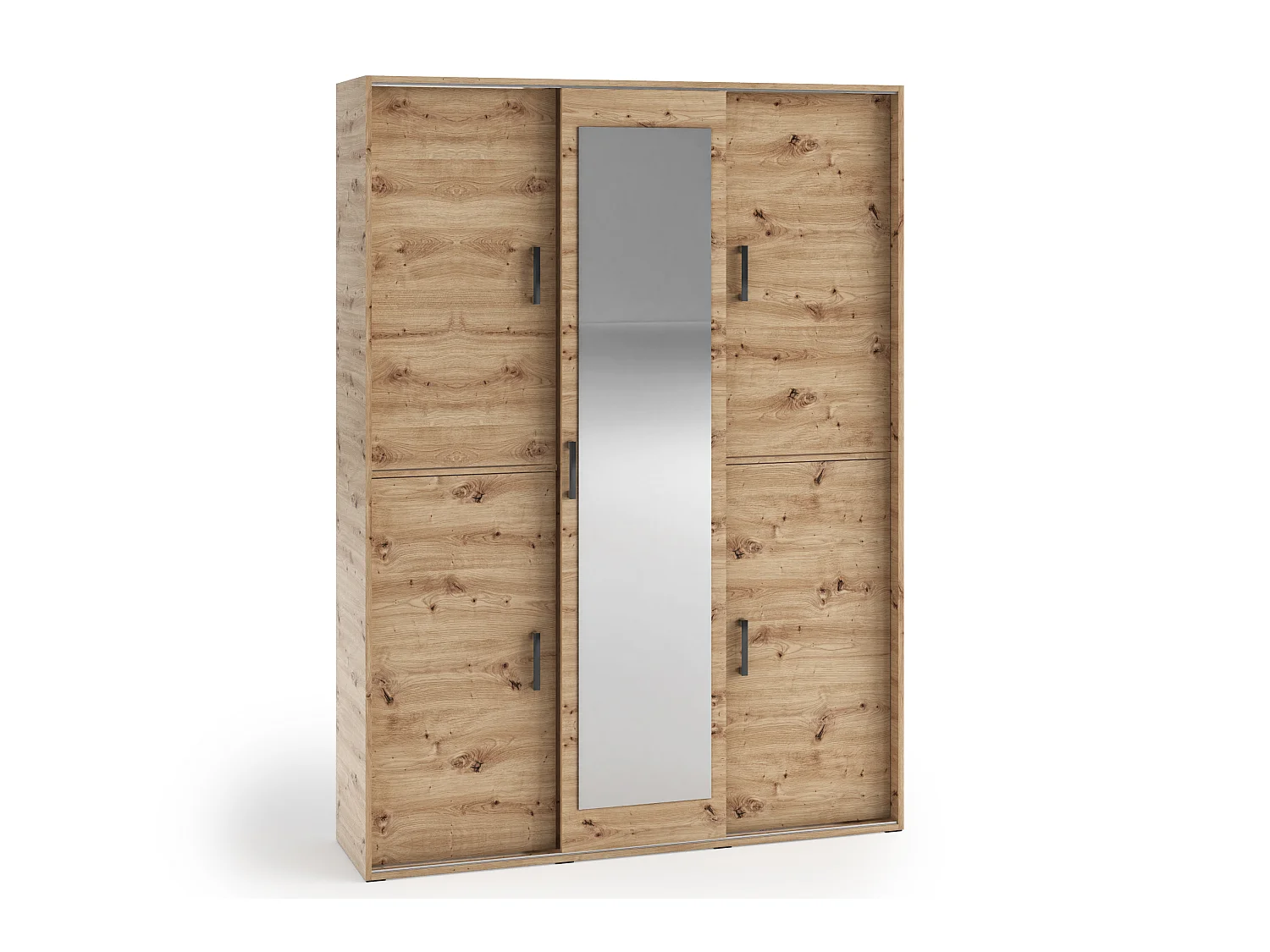 Garderobenschrank Vanessa III 150 cm Garderobe Schrank Spiegel Schlafzimmer Jugendzimmer (eiche artisan)