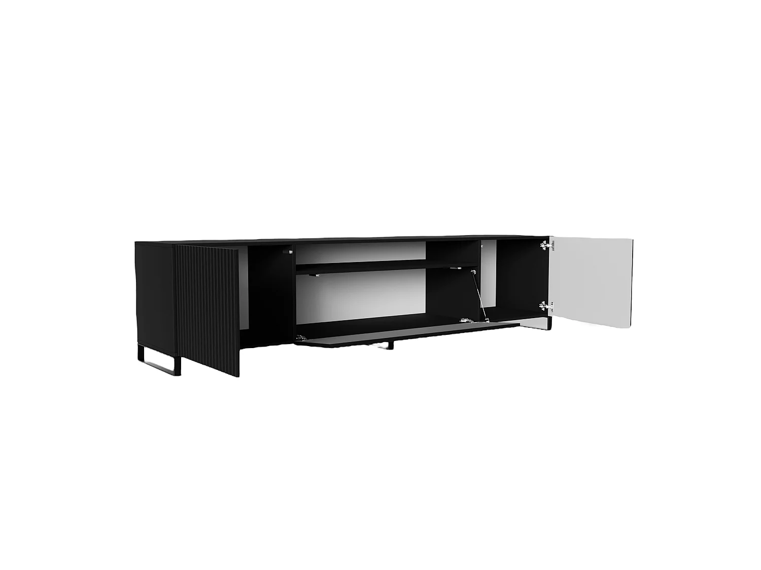 Meuble TV Neo III, meuble bas, meuble haut, salon, meuble TV, télévision, meuble TV, meuble TV bas, 200 cm, 3 portes, noir