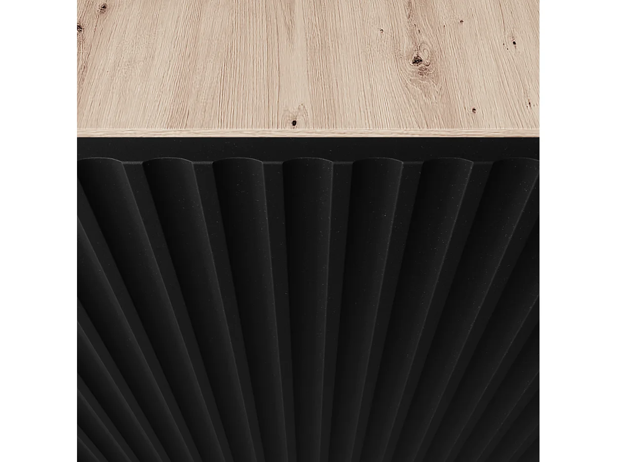 Meuble TV Neo III, lowboard, meuble haut, salon, meuble TV, télévision, buffet haut, meuble TV, lowboard TV, 200 cm, 3 portes, marron, noir