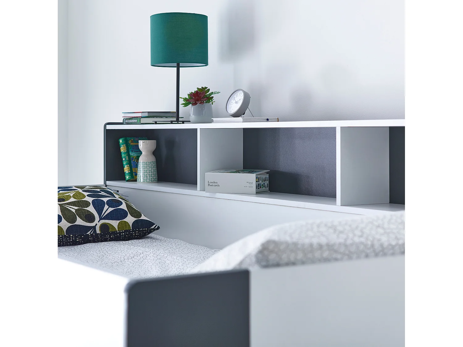 Oliver Grey and White Triple Sleeper Storage Bunk Bed Without Drawer With Orthopaedic Mattresses